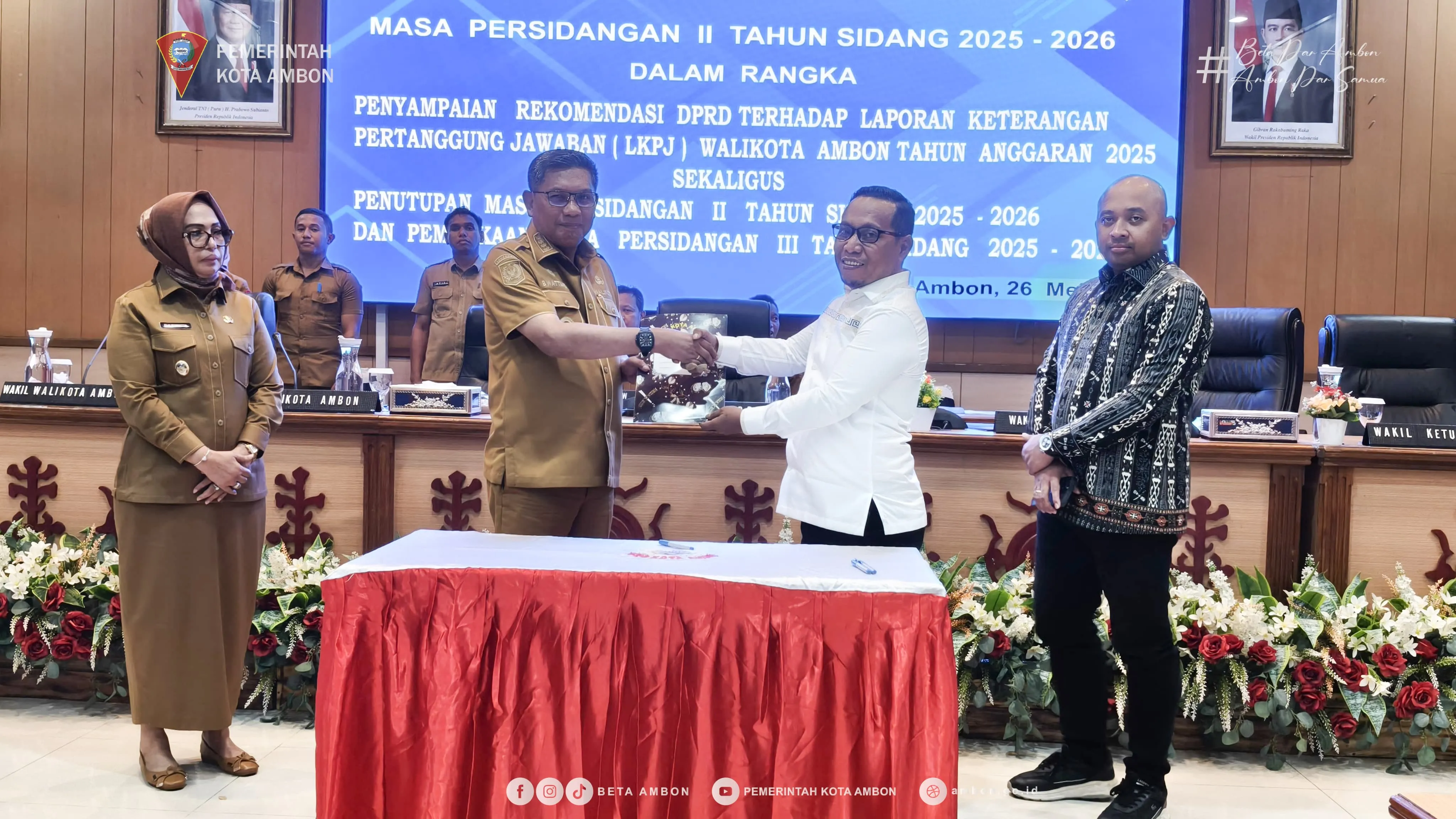 Walikota Terima Rekomendasi DPRD terhadap LKPJ 2025